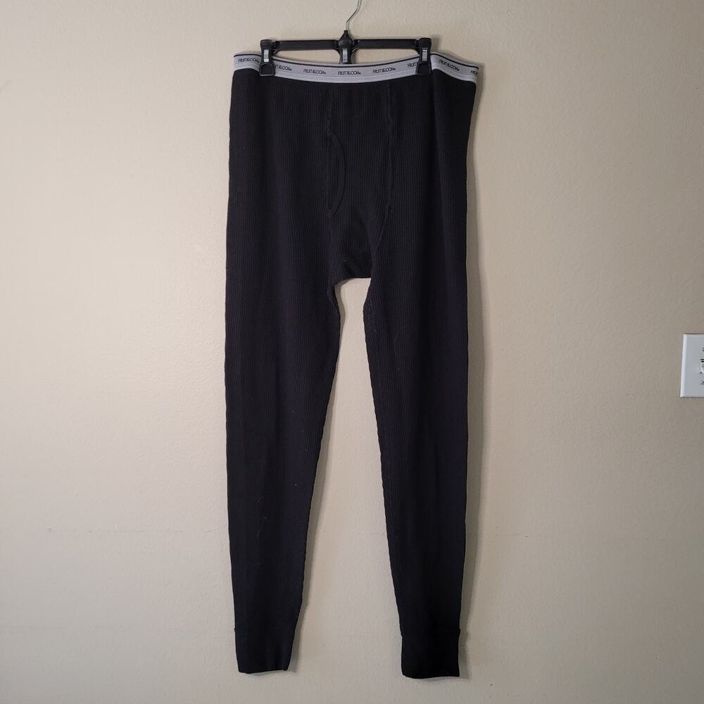 Fruit of the Loom Black Thermal Pants - Size XL - Warm & Cozy!